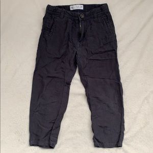 Navy linen-blend pants. Zara Child Size 5T